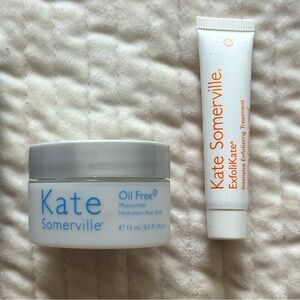 ❌SOLD❌Kate Somerville BUNDLE Oil free moisturizer + Exfolikate - NEW travel size